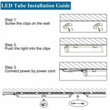 8' T8 Integrated LED Tube Lights -  6500K - 72W - Clear