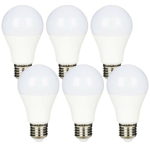 6 Pack 60 Watt LED E26 LED Light Bulbs - 5000K Daylight - Non-Dimmable